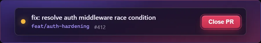 Close PR button