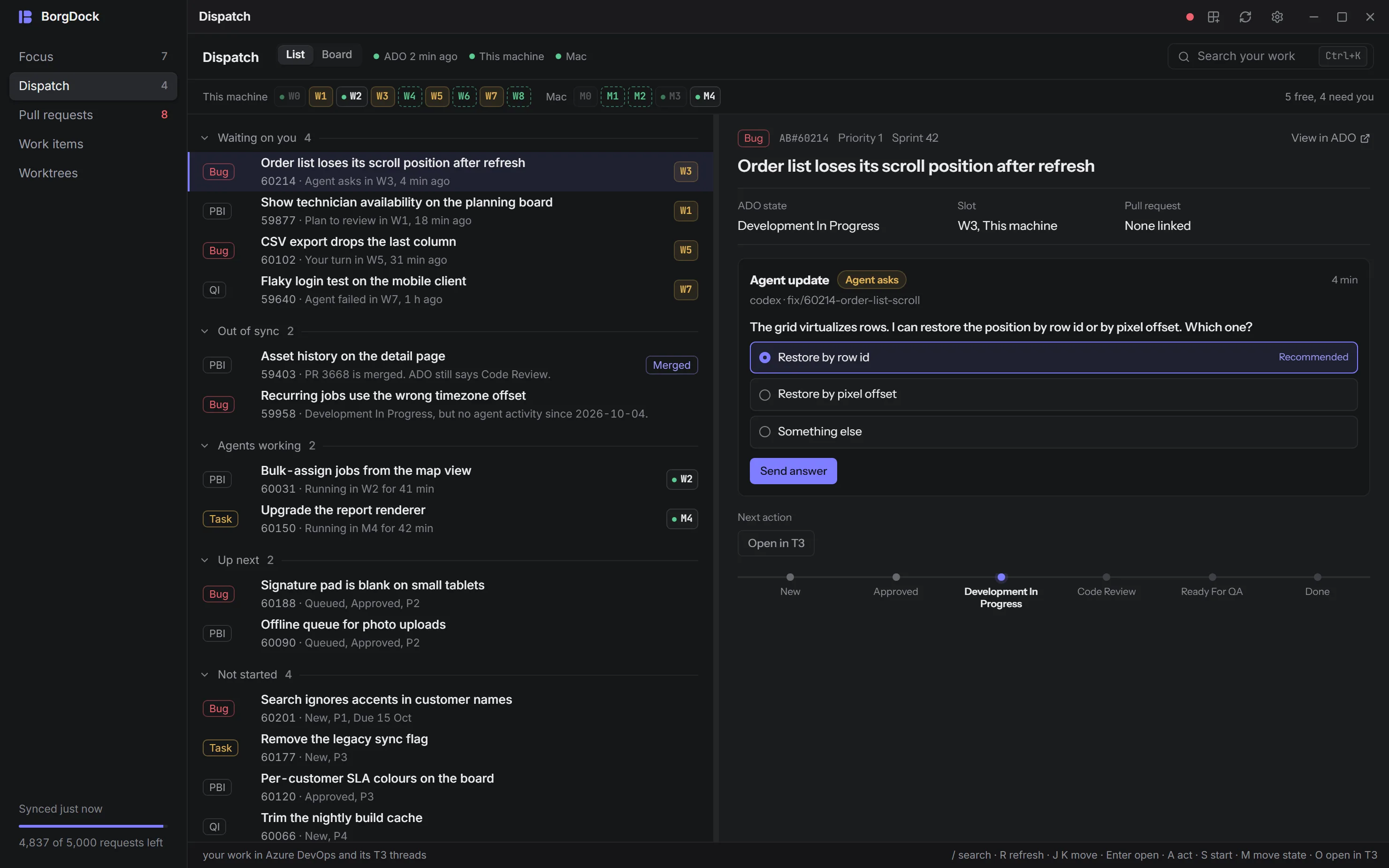 Dispatch with a wider work-item list