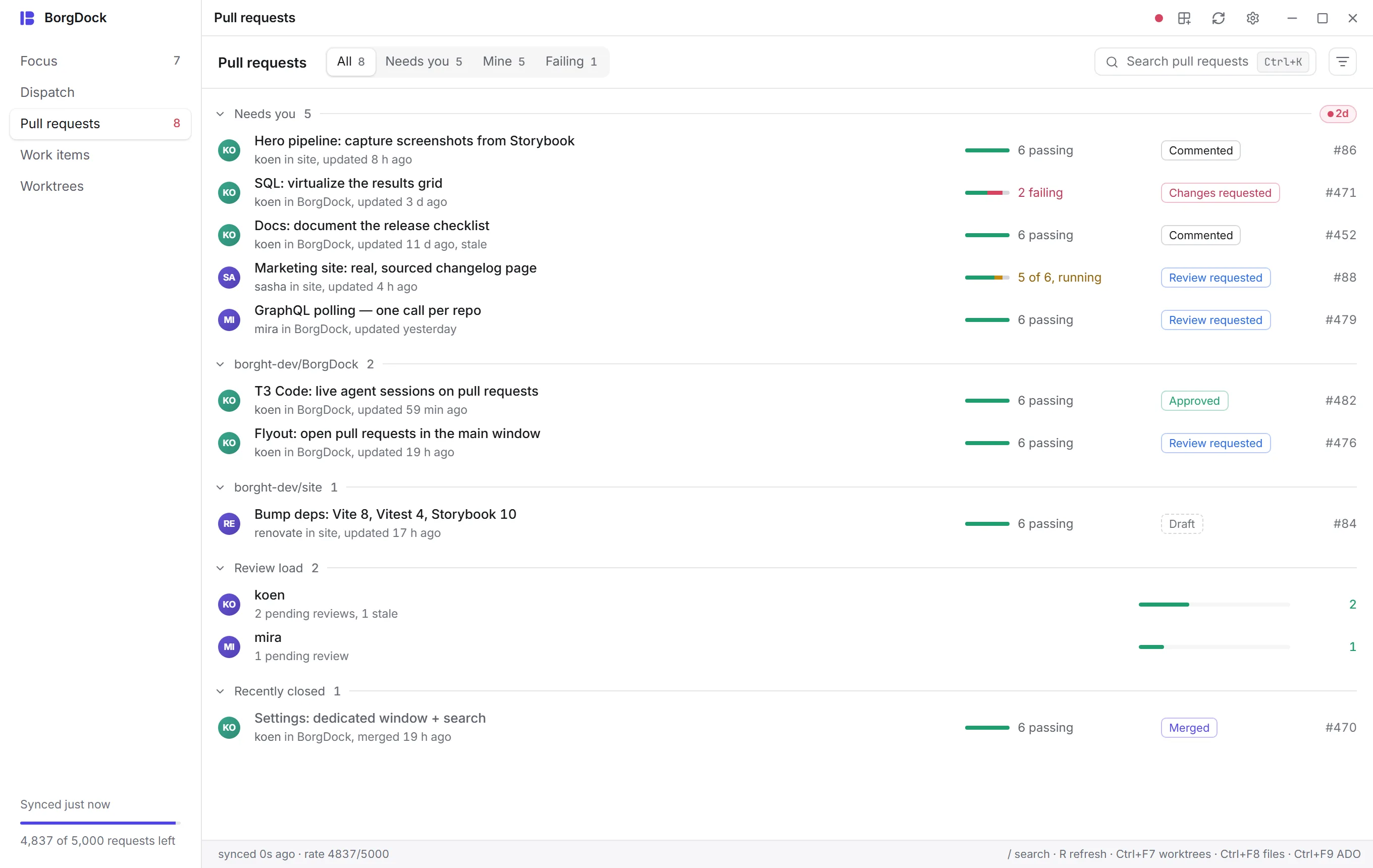 BorgDock's light theme on white